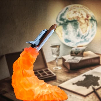 

3D Print Rocket Shape Lamp Space Shuttle Lamp USB Rechargeable Night Light for Rocket Lovers Lights Lighting FP8