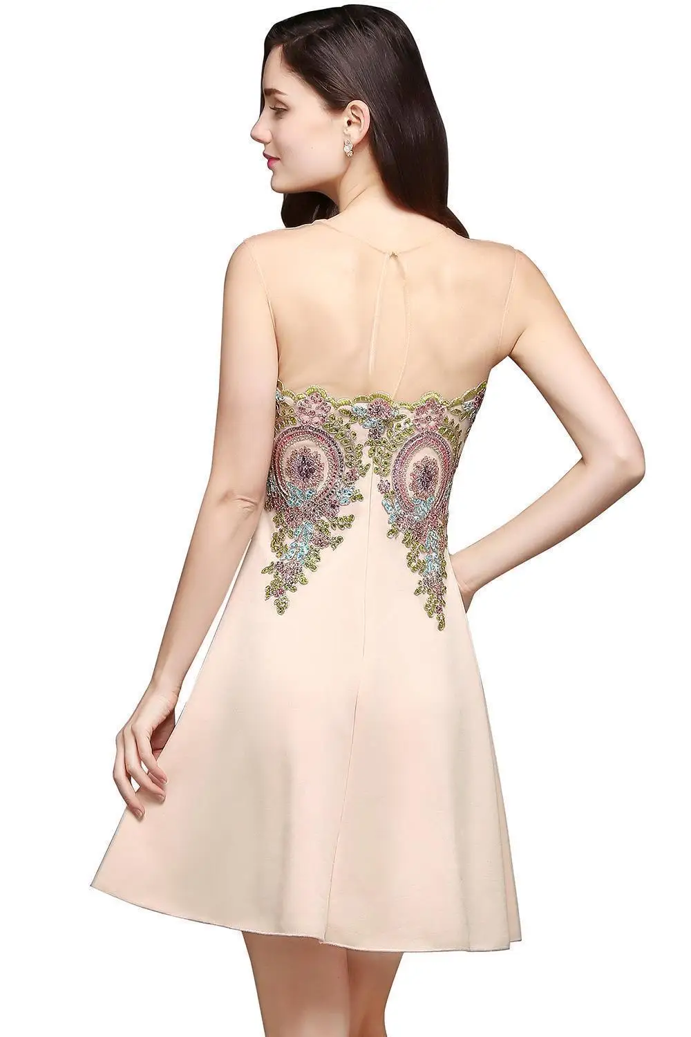 Vestido de Formatura/розовые платья с жемчугом, а-силуэт, открытая спина, вечерние платья, драпированные с блестками, vestido de festa Curto