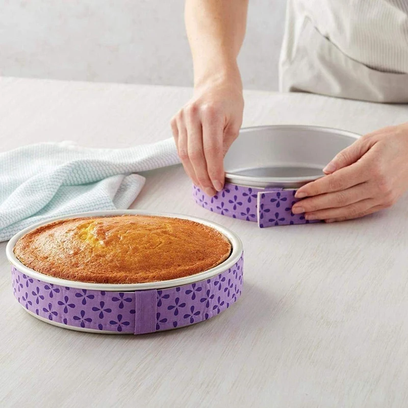Промотирование 4 шт выпекайте ровные полосы, противень для торта демпфирующие полоски, супер абсорбирующий толстый хлопок, полоски для выпечки торта, полоски для кекса