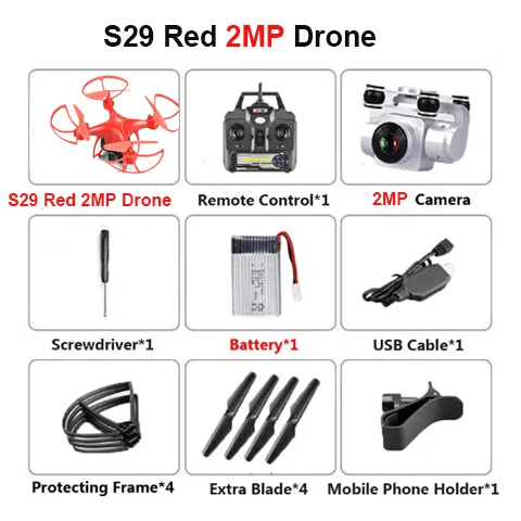 2MP Camera Red RC беспилотные вертолеты с камерой 5MP WiFi FPV RC Квадрокоптер ESC камера дроны удержание высоты складной долгое время полета самолет - Цвет: 2MP Camera Red
