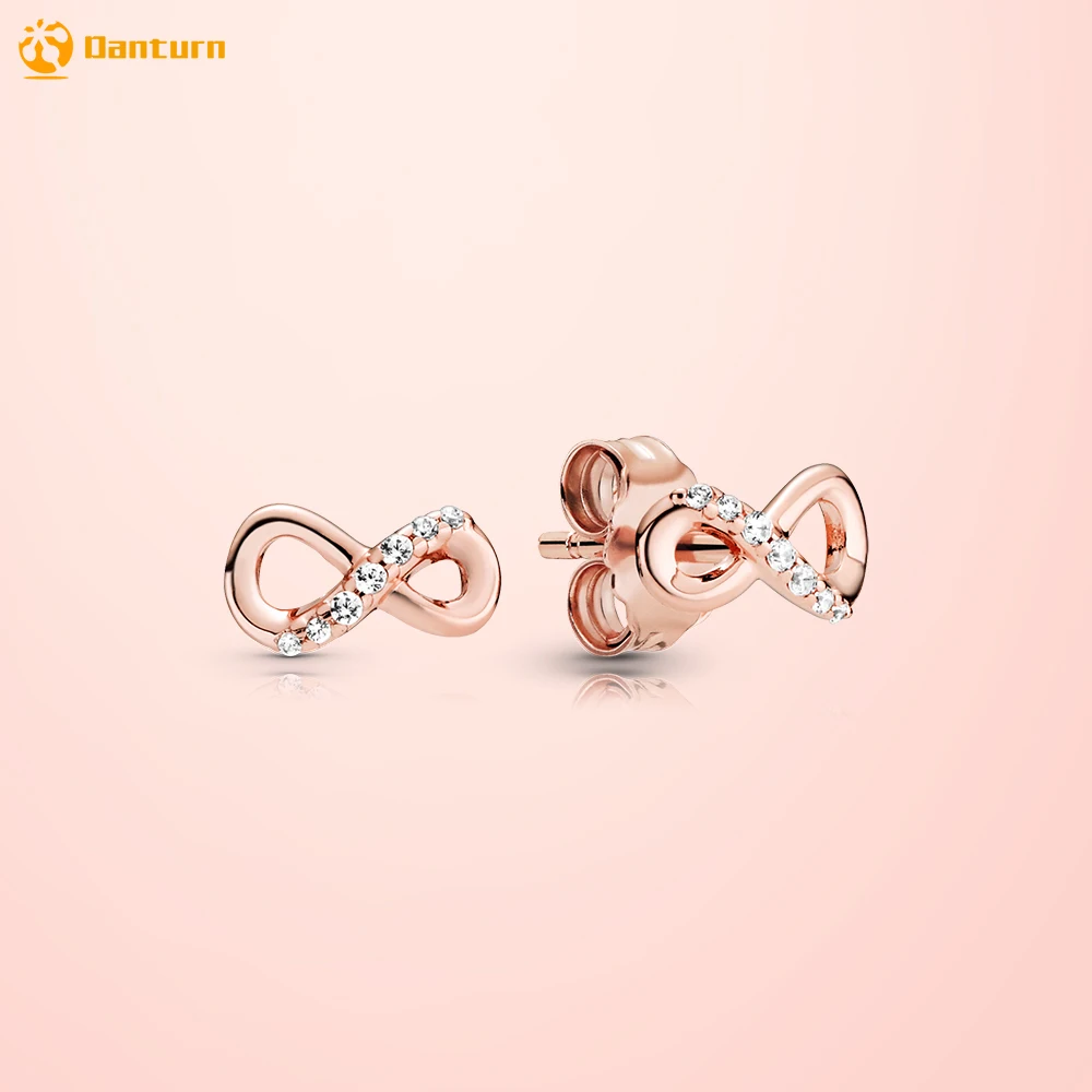 

Danturn New 925 Sterling Silver Stud Earrings Sparkling Infinity Stud Earrings For Women Earings Original Trendy Jewelry Making