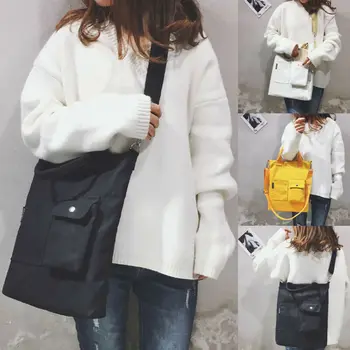 

2020 Fashion New Women Canvas tote Handbag for Lady Teenager Backpacks Shoulder Messenger Bag Satchel Tote Black Purse Bags