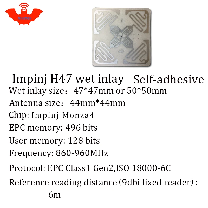 UHF RFID этикетка наклейка Impinj H47 EPC6C влажная вставка 915mhz868mhz860 960MHZ Higgs3 1000 шт.