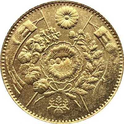 

Japan 1 Yen - Meiji 4,7,9,10,13,25 years coin copy 13.5mm Gold plated