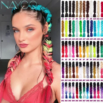 

Nayoo Hair 24 Inch Single Ombre Color Synthetic Hair Extension Crochet Twist Jumbo Braiding Kanekalon Hair