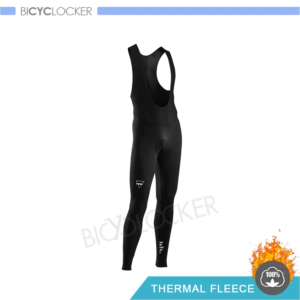 Black Bib Pants Northwave Warm Winter Thermal Fleece Cycling Clothes NW Men's Jersey Suit Outdoor Riding Bike MTB Clothing Pants Triathlon - Цвет: Black Bib Pants