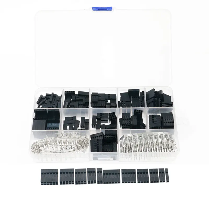 620pcs Dupont Connector 2.54mm Dupont Cable Jumper Wire Pin Header Housing Kit Male Crimp Pins+Female Pin Terminal Connector dupont wire jumper cable kit