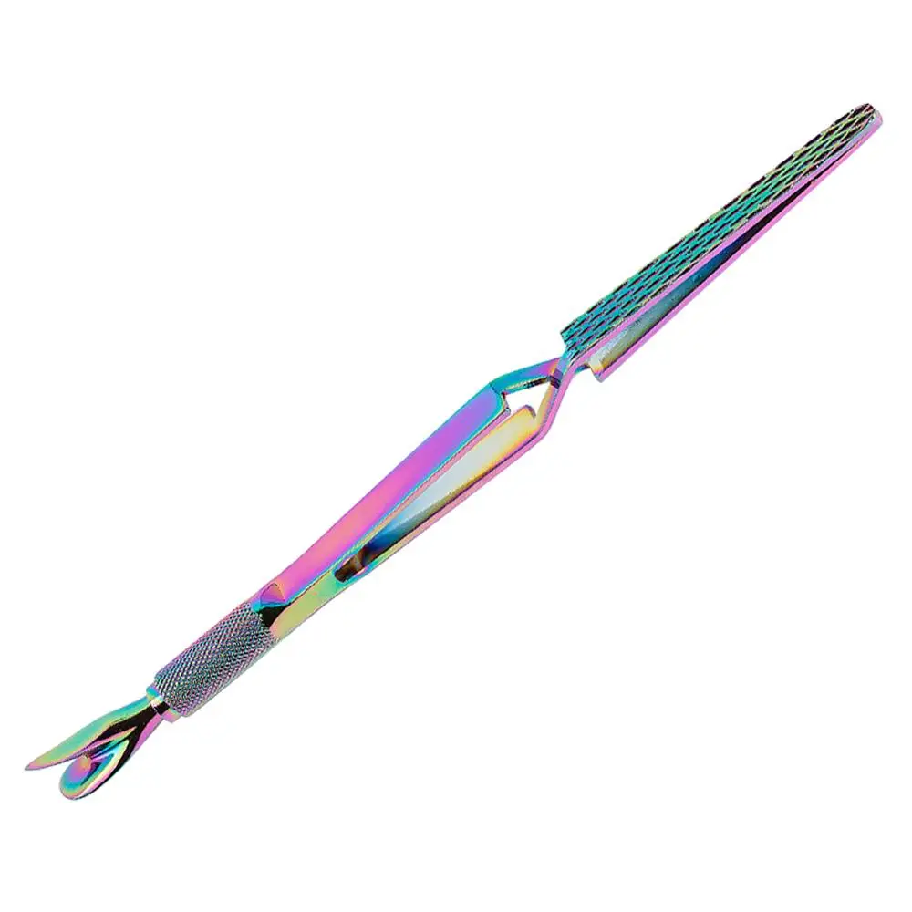 Dual Head Nail Art Shaping Tweezers Nail Cuticle Remover Multi Function Clip UV Gel Acrylic C Curve Nipper Picking Rhinestone - Цвет: Многоцветный