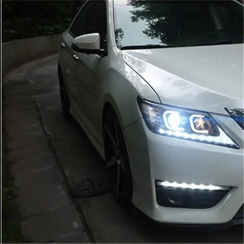 Luces Drl Assessoires Neblineros Led Para Автомобильные дневные ходовые фары Задние Автомобильные фары в сборе 12 13 14 для Toyota Camry