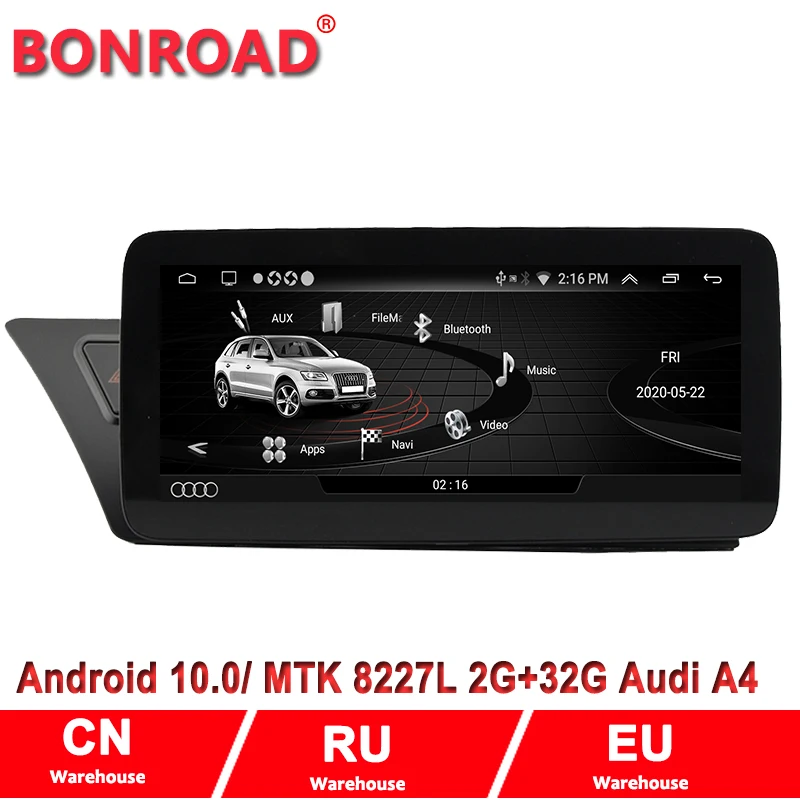 Автомобильный DVD-плеер Bonroad 10 25 дюйма IPS GPS Android для Audi A4 A5 S4 S5 2009-2016 автомобильное