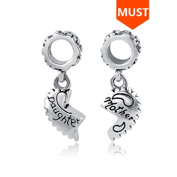 

Fit Authentic pandora Bracelets Silver 925 Original Pendant pandora Charms Antique Beads Hearts Mother Daughter silver Jewelry