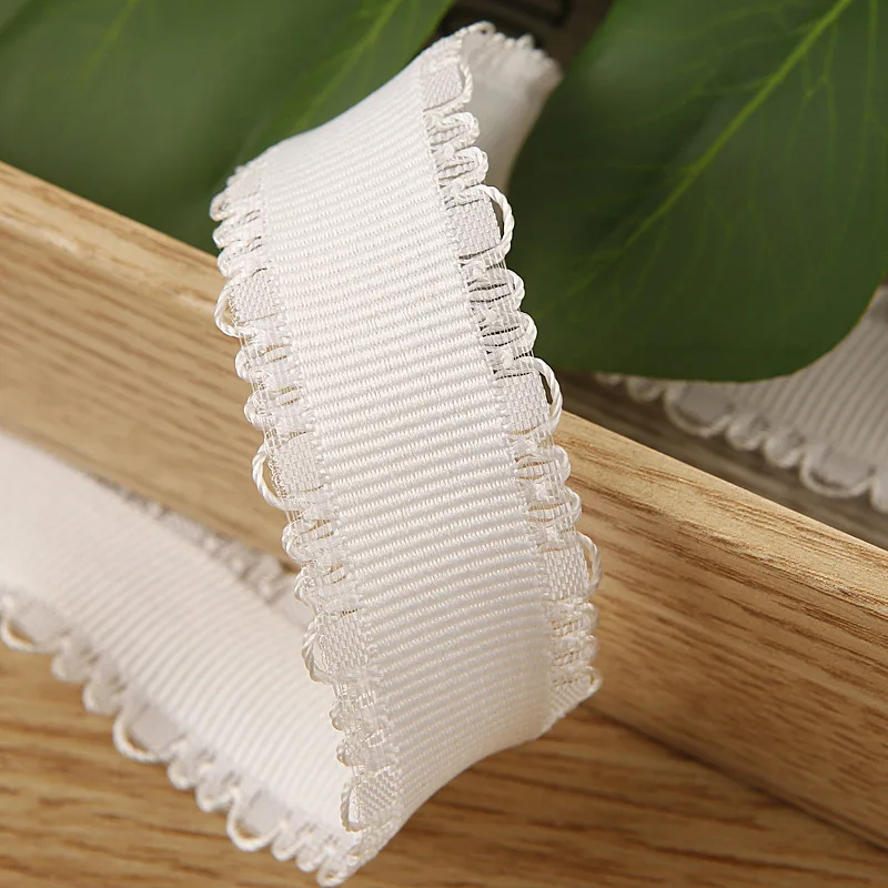 Ear Lace Grosgrain Ribbon For DIY Craft Headwear Accessories Card Gifts Decor Wrapping Clothing Sewing Trims Materials 5yards