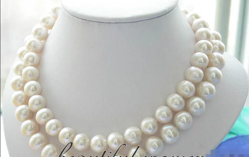 z3096 33inch 12mm white round freshwater pearl necklace NEW