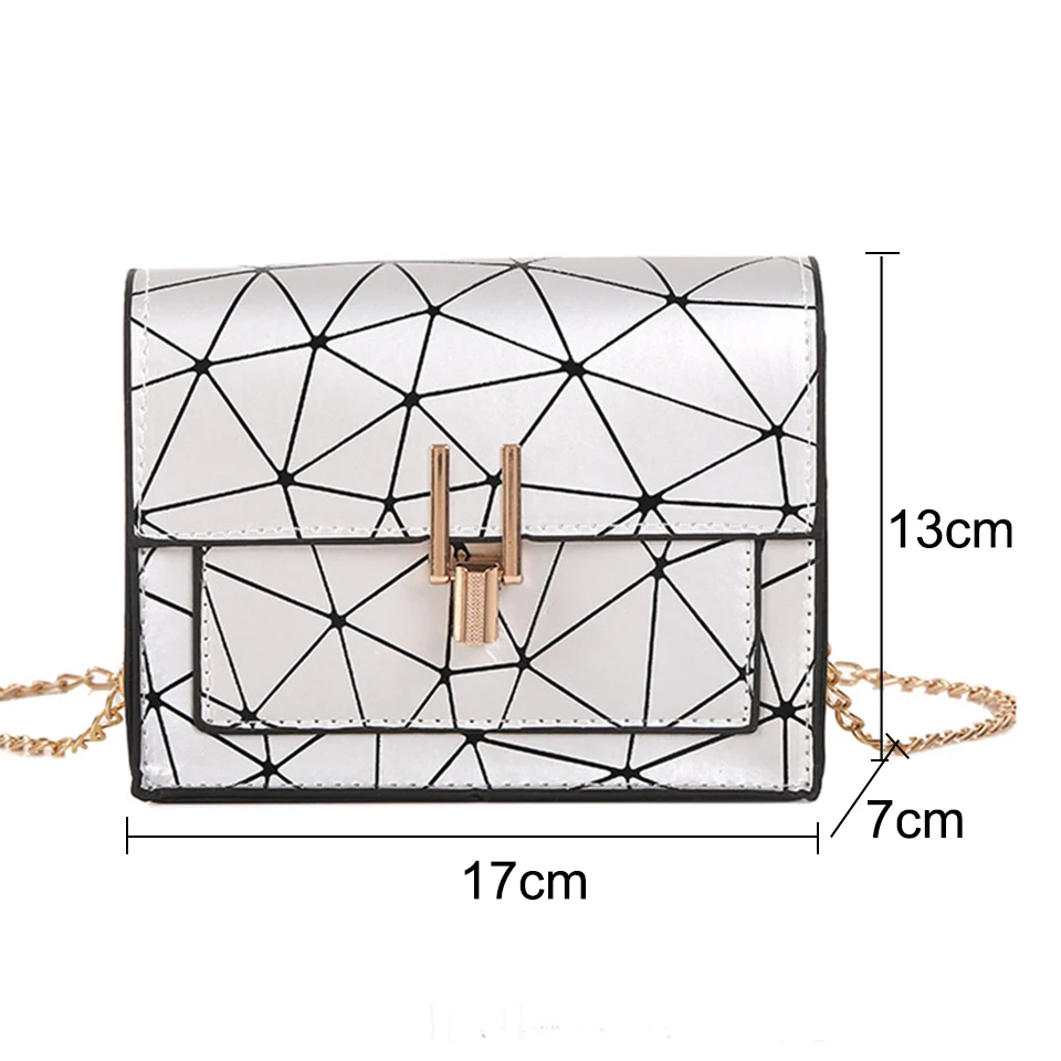 Oswego женская сумка через плечо, новинка, Геометрическая ромбическая маленькая квадратная сумка на цепочке, женские роскошные сумки, модные дикие белые серые