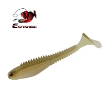 ESFISHING الصيد إغراء لينة البلاستيك سيئة شاد 100 مللي متر 6 قطعة الكارب الصيد سويم الطعم المغذية سبينر Wobblers JerkbaitKESFISHING(China)