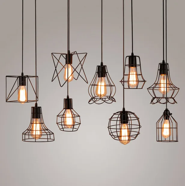 

Simple Restaurant Chandelier Office Northern European-Style Retro Industrial-Style Birdcage Creative Bar Loft xiao tie jia Bar L