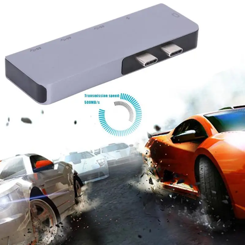5 в 1 USB type-C концентратор USB-C к 2USB/HDMI 4 K/2 type-C адаптер для ПК ноутбук type C USB сплиттер Встроенная версия