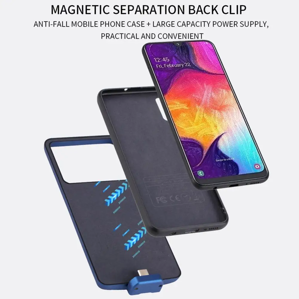 7000 мАч батарея чехол для samsung Galaxy A50 батарея зарядное устройство чехол Крышка смартфона банк питания для samsung A50 батарея Чехол