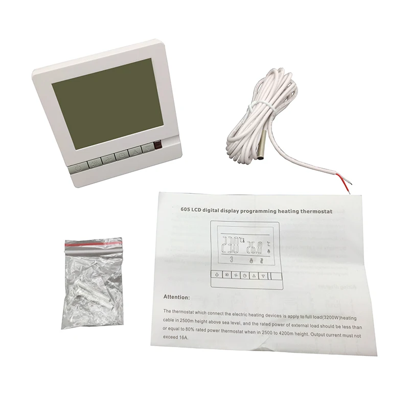 MK605 Minco Heat 3A 16A 25A Электрический или водный 230 в цифровой ЖК-дисплей Еженедельный программируемый терморегулятор для обогрева пола
