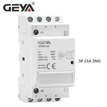

GEYA Household Contactor 3P 25A 3NO 50/60Hz Din Rail Automatic Type AC230V