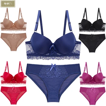 

Glossy sexy lace bra sets shaped briefs Women lingerie underwear set Fashion Bras B C cup