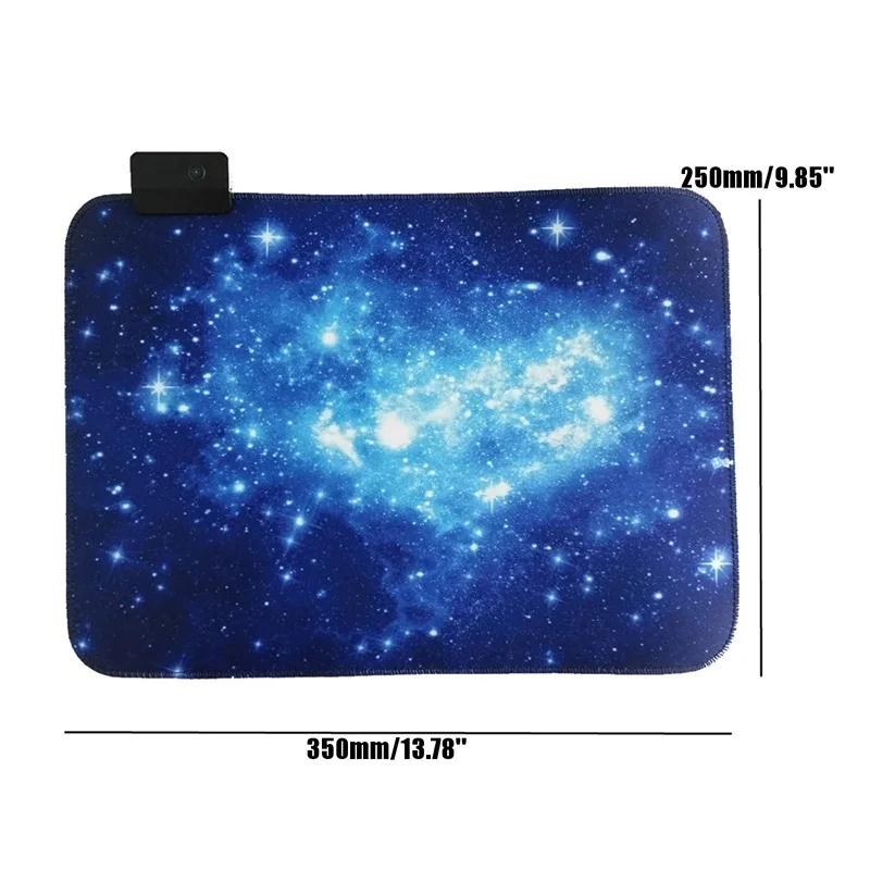 250x350 VicTsing игровой коврик для мыши с RGB подсветкой, Красочный светодиодный коврик для мыши, игровой коврик для компьютерной мыши, Мягкий Нескользящий Коврик для мыши, коврик для мыши - Цвет: 250x350