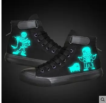 

High-Q Unisex Anime Cos Undertale Frisk Toriel Sans Papyrus luminous noctilucent plimsolls canvas shoes rope soled shoes