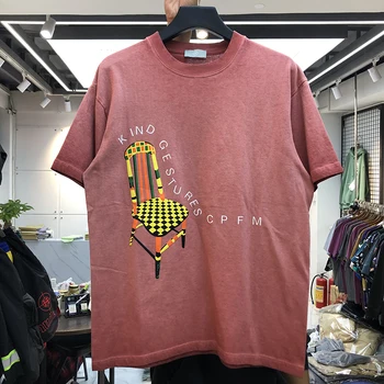 

2020 CPFM T-shirt Men Women Casual T-shirts Kanye West Tee KIND GESTURES CPFM Tops chair Logo Print Vintage Short Sleeve