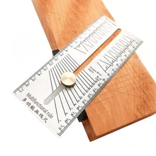 Obróbka drewna Scribe Miter linijka kątowa ze stali nierdzewnej znakowanie jaskółczy ogon Jig Marking Gauge wielokąt skos kąty znakowanie t-linijka