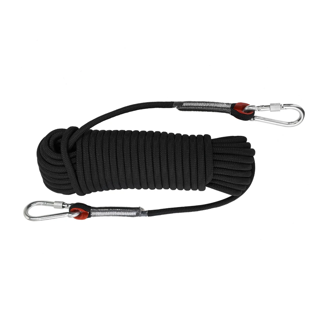 Black-50m На открытом воздухе Выживание Paracord веревка рок лед высокопрочный безопасный веревки для скалолазания/спасения/наружу обучающая - Цвет: Black-50m