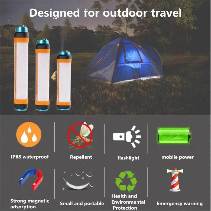 Outdoor Multi-functional Camping Lamp Flashlight Waterproof Tent Lamp Portable Mosquito Repellent Device