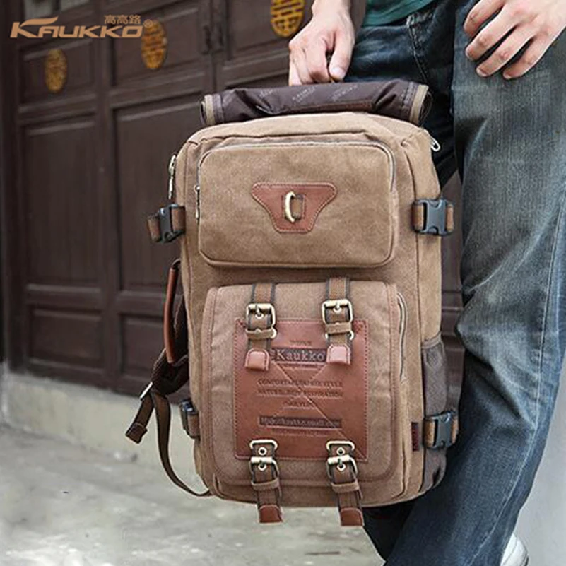 Men Climbing Camping Hiking Hunting Sports Bag vintage canvas laptop backpack Treakking Rucksack Tactial Backpacks 5