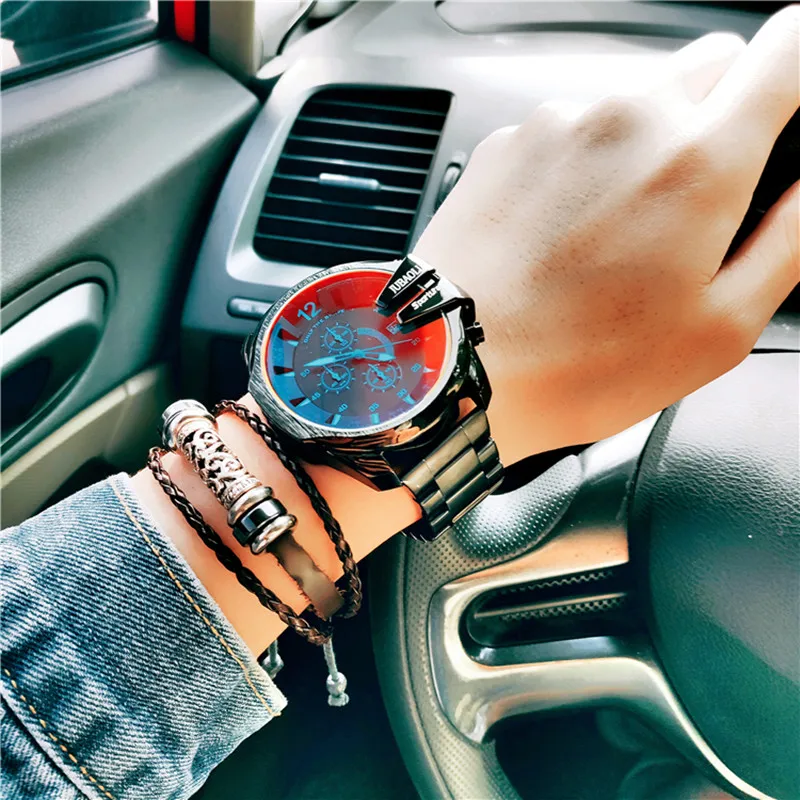 Мужские Брендовые спортивные часы с хронографом серебристые кварцевые со