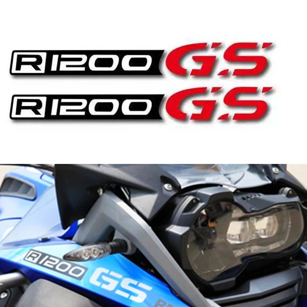 

2PCS Motorcycle Helmet Shell Tank Pad Motorbike Fairing Reflective Decoration Decals Stickers For R1200GS R1200 GS R 1200GS