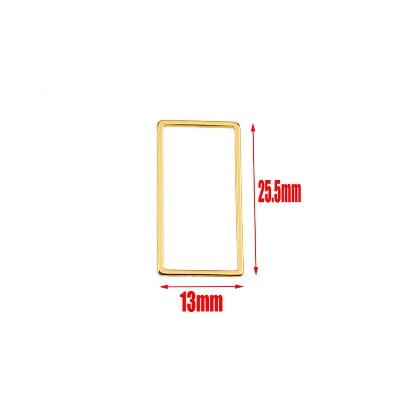Rectangle gold 10 шт нержавеющая сталь Золото геометрическое сердце треугольник крест КАПЛЕВИДНАЯ звезда круг шестигранное соединение соединители фурнитура для украшений компоненты - Цвет: Rectangle gold