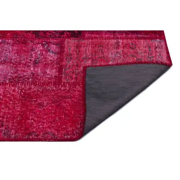 

Handmade Red Vintage Overdyed Patchwork Area Rug 120 X180 Cm-3'11''X5'11''