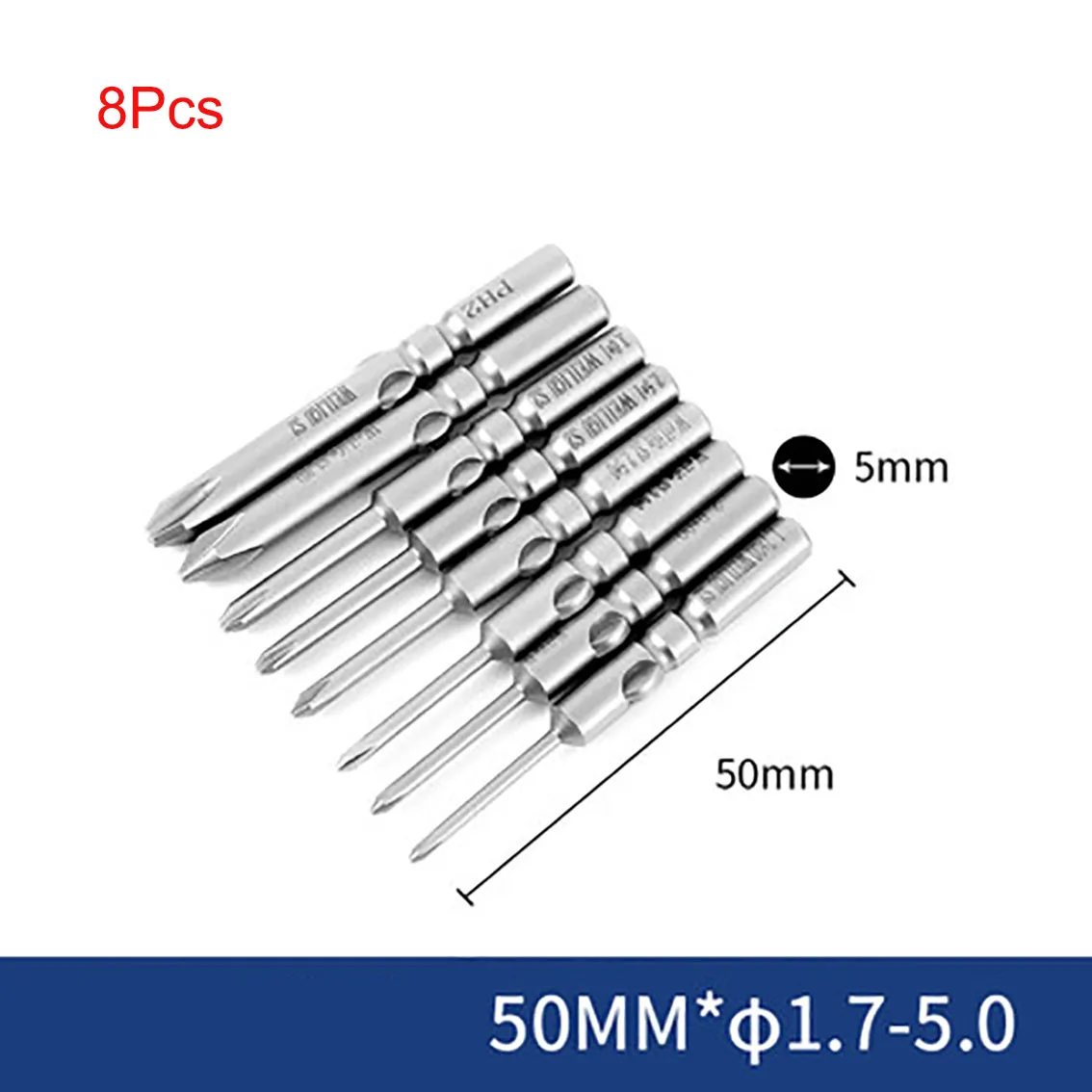 

1Set 5mm Shank Diameter Magnetic Phillips Screwdriver Bits Kit for 801 Electronic Screwdriver Length 50mm-200mm S2 Steel