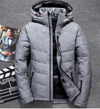 

Winter 2018 new men's short jacket thickened down jacket youth fashion simple white duck down winter clothing 271