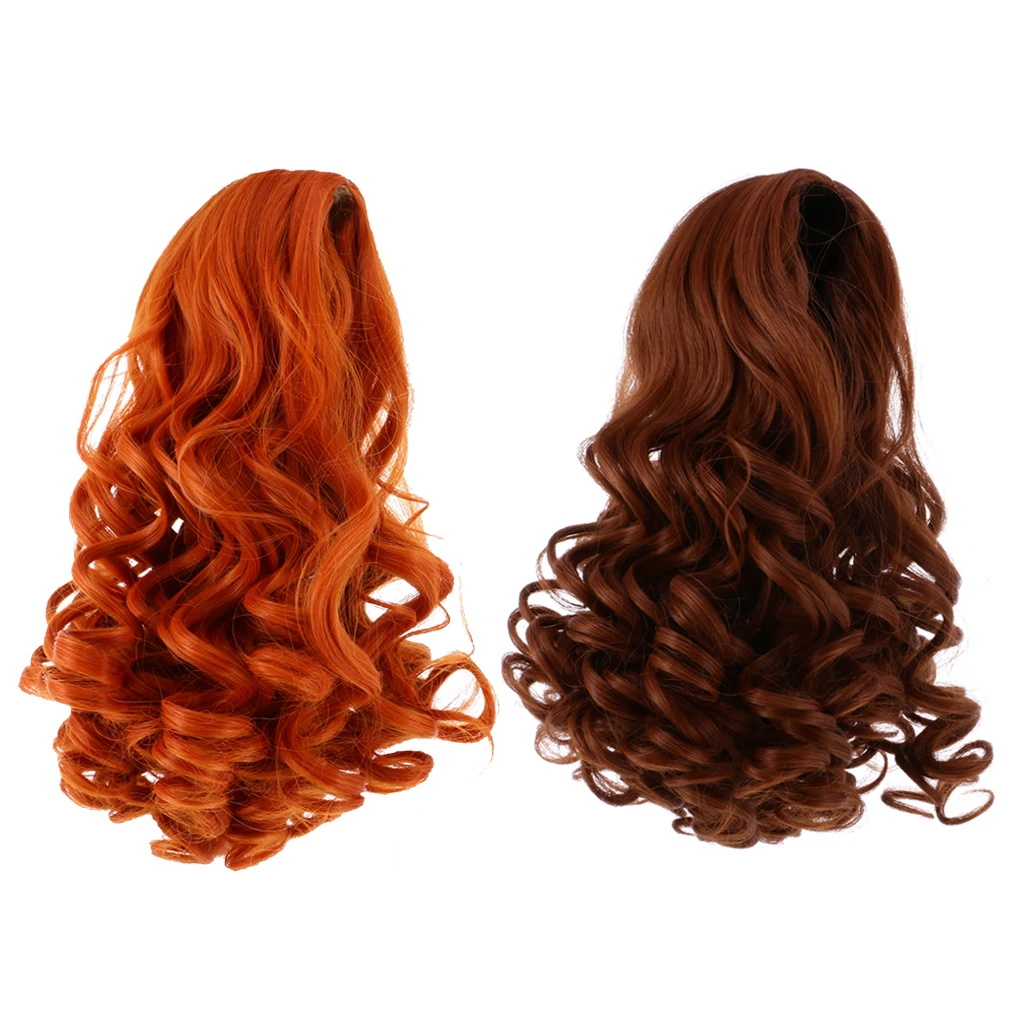 2 Pieces Stylish 18in Doll Long Hair Wig DIY American Doll Accessories