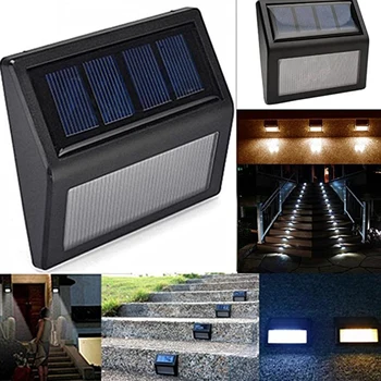 

2Pcs Solar Power Panel 6 LEDs Wall Lobby Pathway Light Fence Lighting