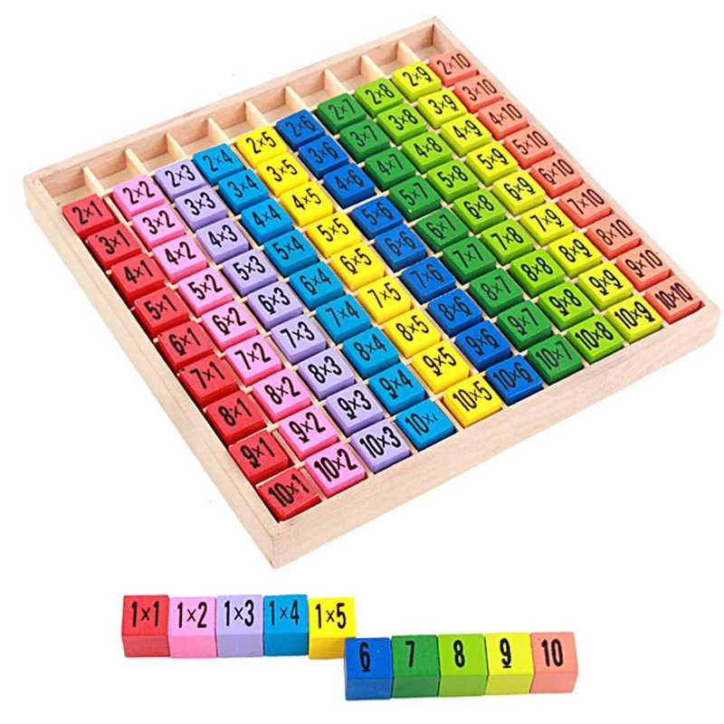 Обучающие деревянные Обучающие игрушки 1-100 цифра когнитивные 10X10 Таблица размножения детей