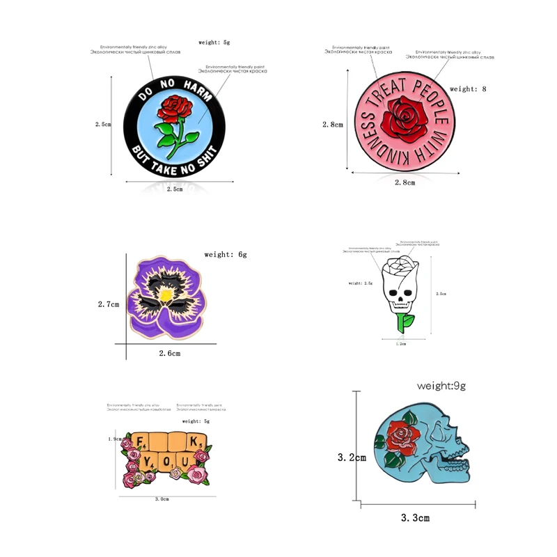 Красный фиолетовый цветок роза "Peopel с добротой лакомство" с белыми Броши с черепом творческие соответствующие Панк Скелет шпильки для женщин