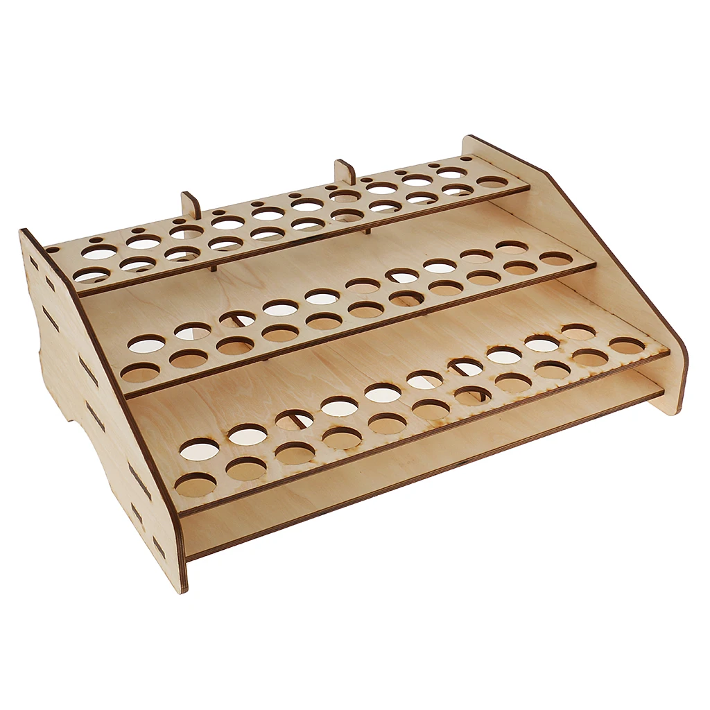 Wood Paint Bottles Rack Model Painting Brushes Tools Organizer Storage Holder Box for Hobbies Art