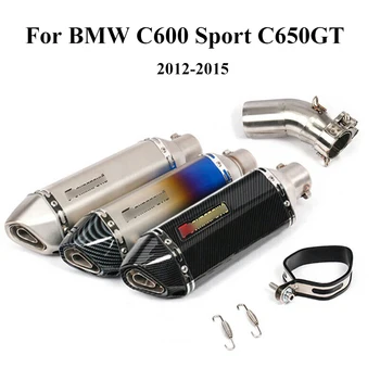 

C600 Sport C650GT Motorcycle Exhaust System Mid Connect Pipe Exhaust Muffler Pipe With DB Killer Slip On For BMW Motor 2012-2015