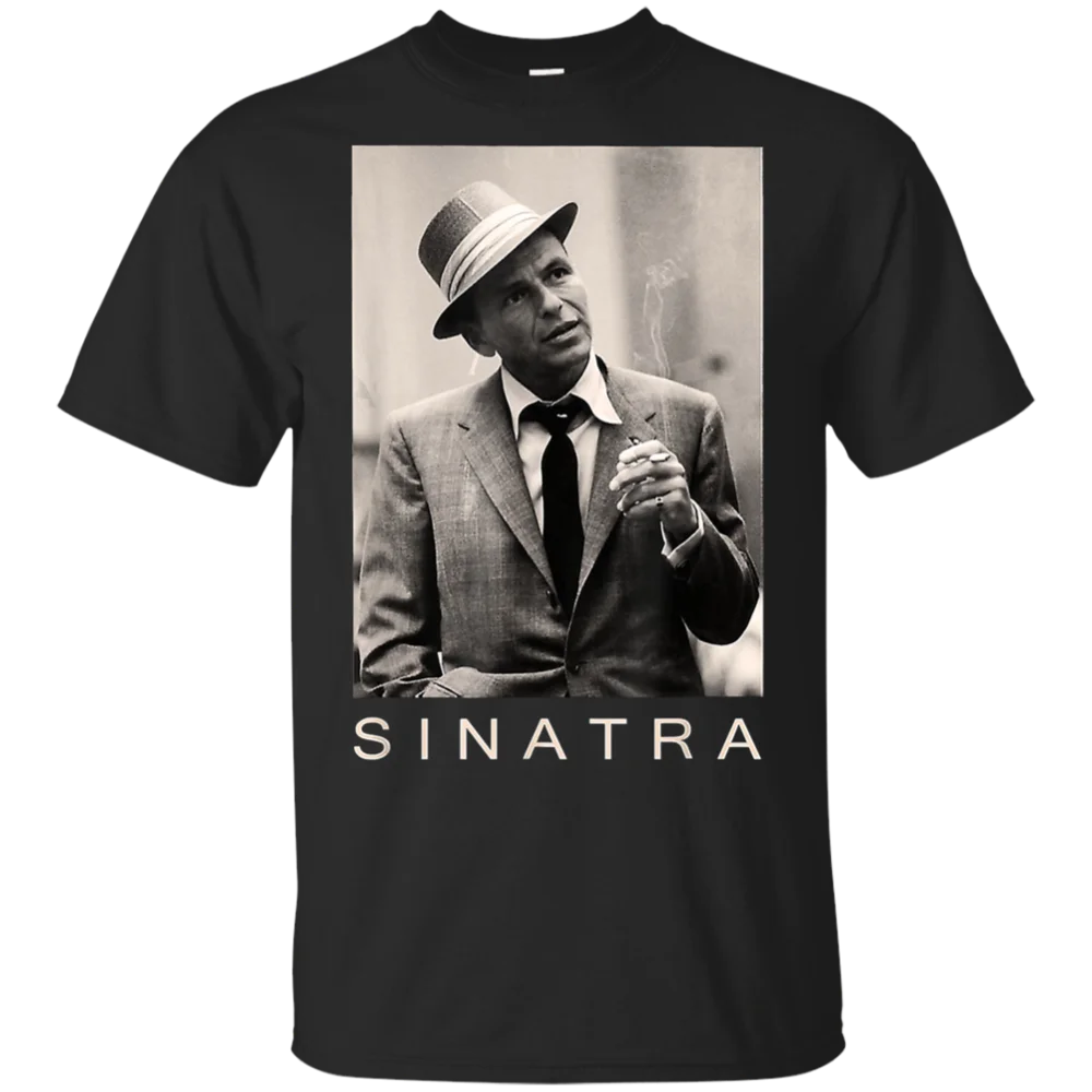 Новинка; футболка с короткими рукавами из хлопка; футболка Frank Sinatra