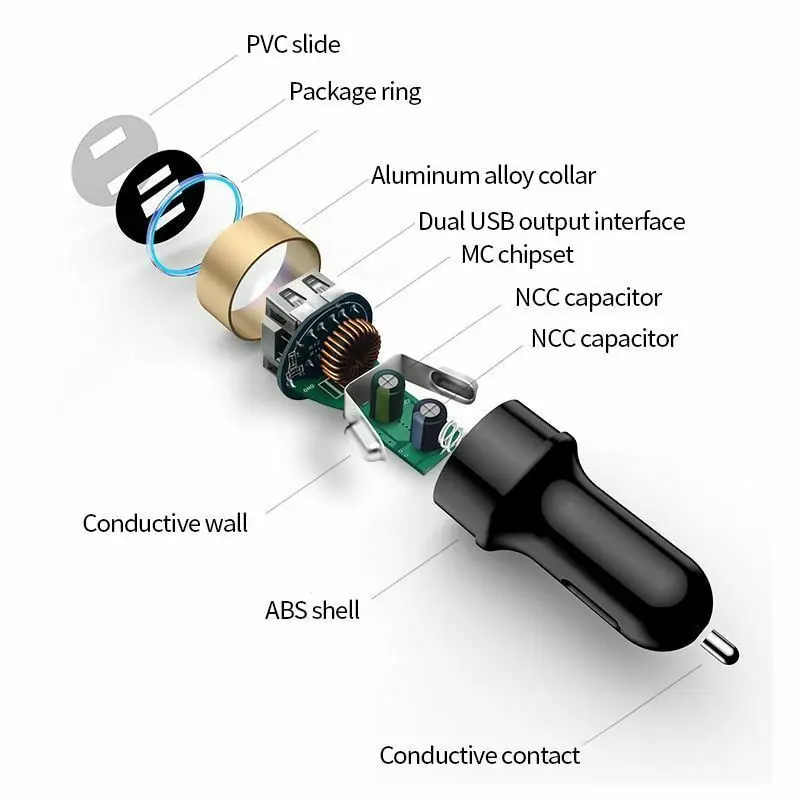 DC12V-24V 1 шт. Смарт порт зарядное устройство 3.1A двойной Переходник USB для зарядки в машине силовой привод 2 порта ЖК-дисплей