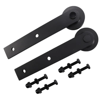 

ABSF 1Set Black Steel Sliding Barn Wood Door Roller Hardware Replacement Hanger