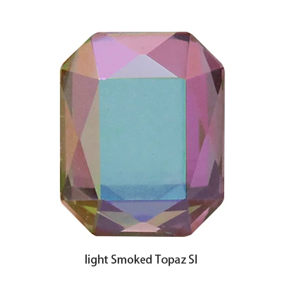 20pcs Rectangle Shape Glue On Nails Rhinestones Flatback Glass Strass Crystals Stones Nail Art Decoration Accessories Light Smoked TopazSI