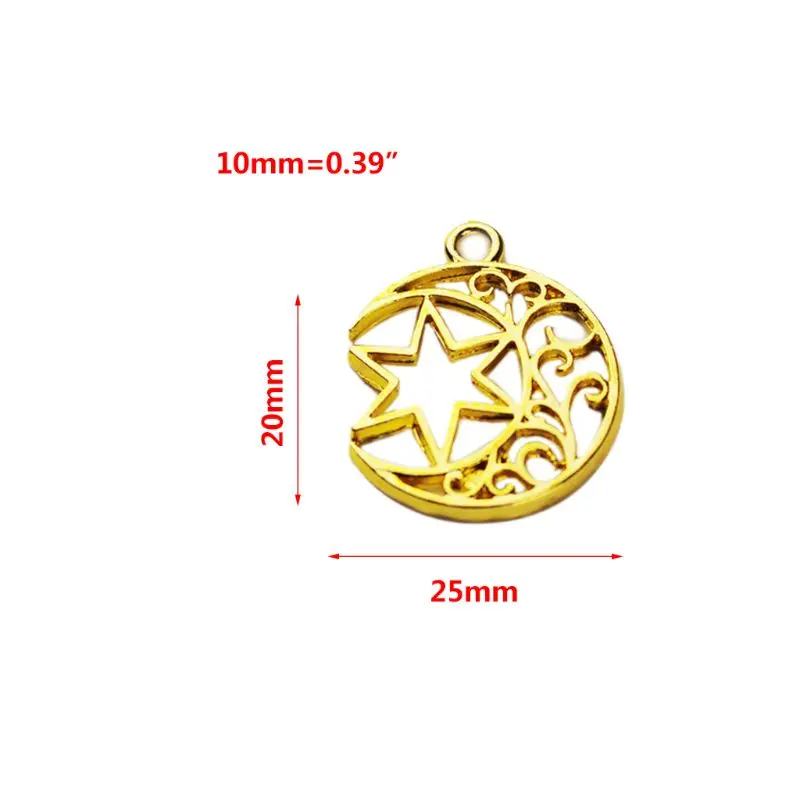 Free shipping 10 Pcs DIY Filler Frame Moon Star Hollow Epoxy Resin Crafts Handmade Jewelry Making Pendant