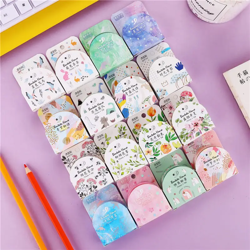 1 шт. Kawaii тонкая рисовая бумага клейкие ленты Скрапбукинг маскирования клейкие ленты наклейки Скрапбукинг Washitape стиральная лента sumikko 02589
